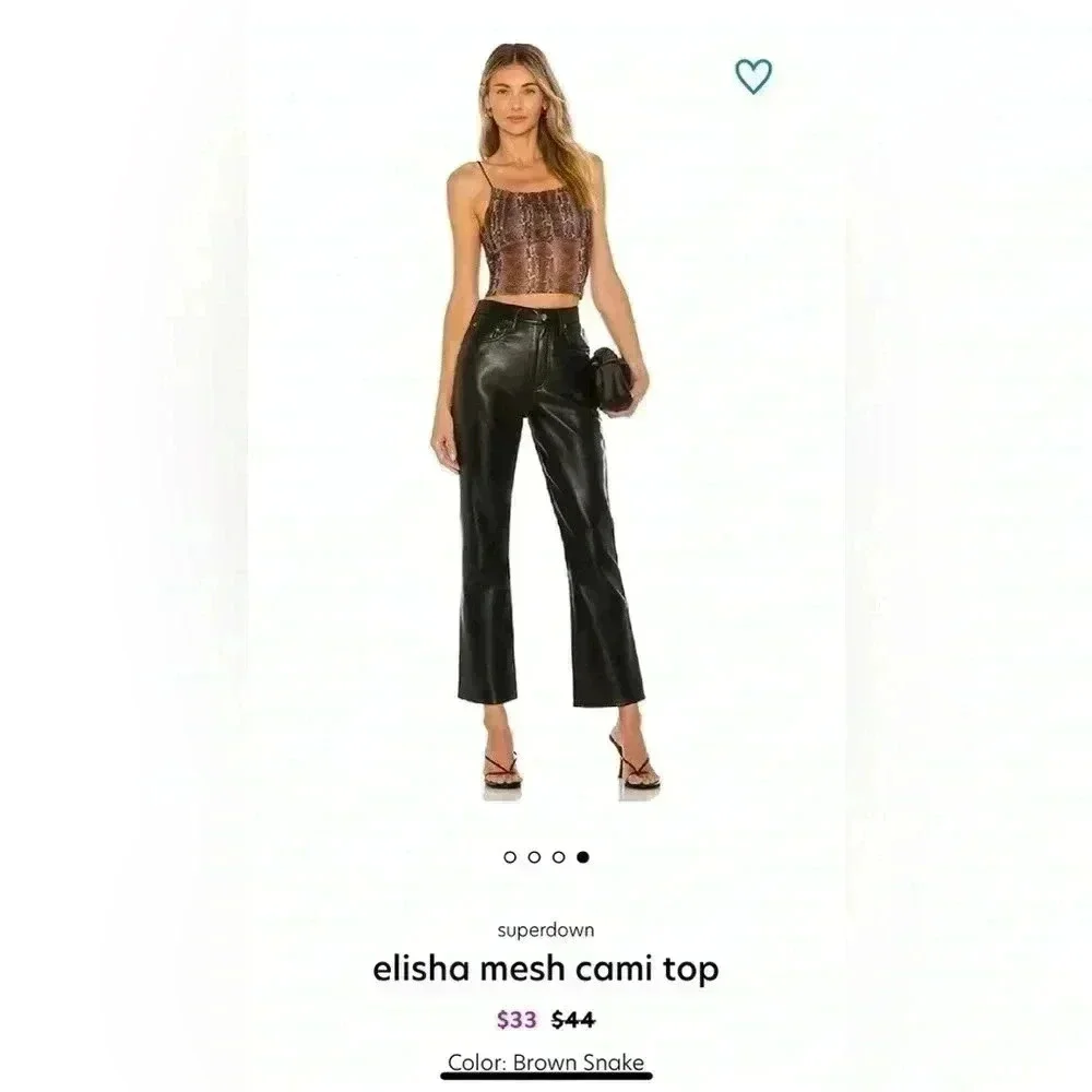 SUPERDOWN mesh cami snake top - Picture 2 of 6